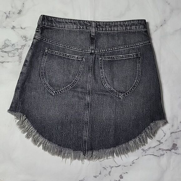 Free People Black Denim Zip It Up Skirt - Picture 3 of 3